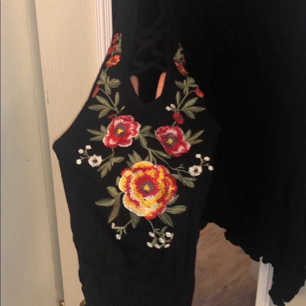 Black embroidered shirt